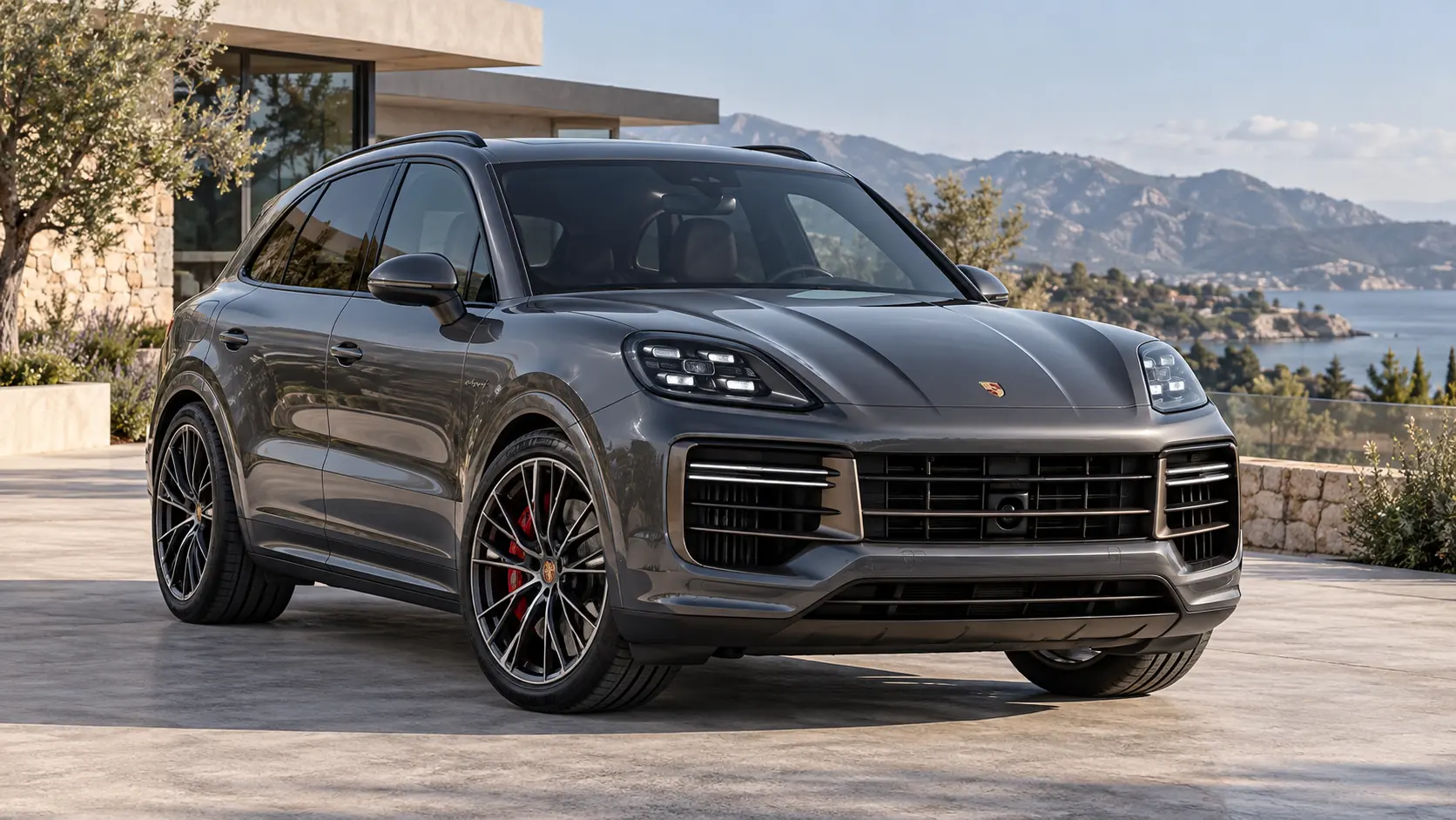 Miniatura generada por IA de Porsche Cayenne Turbo E-Hybrid, utilizando la ilustración de su perfil de artículo.