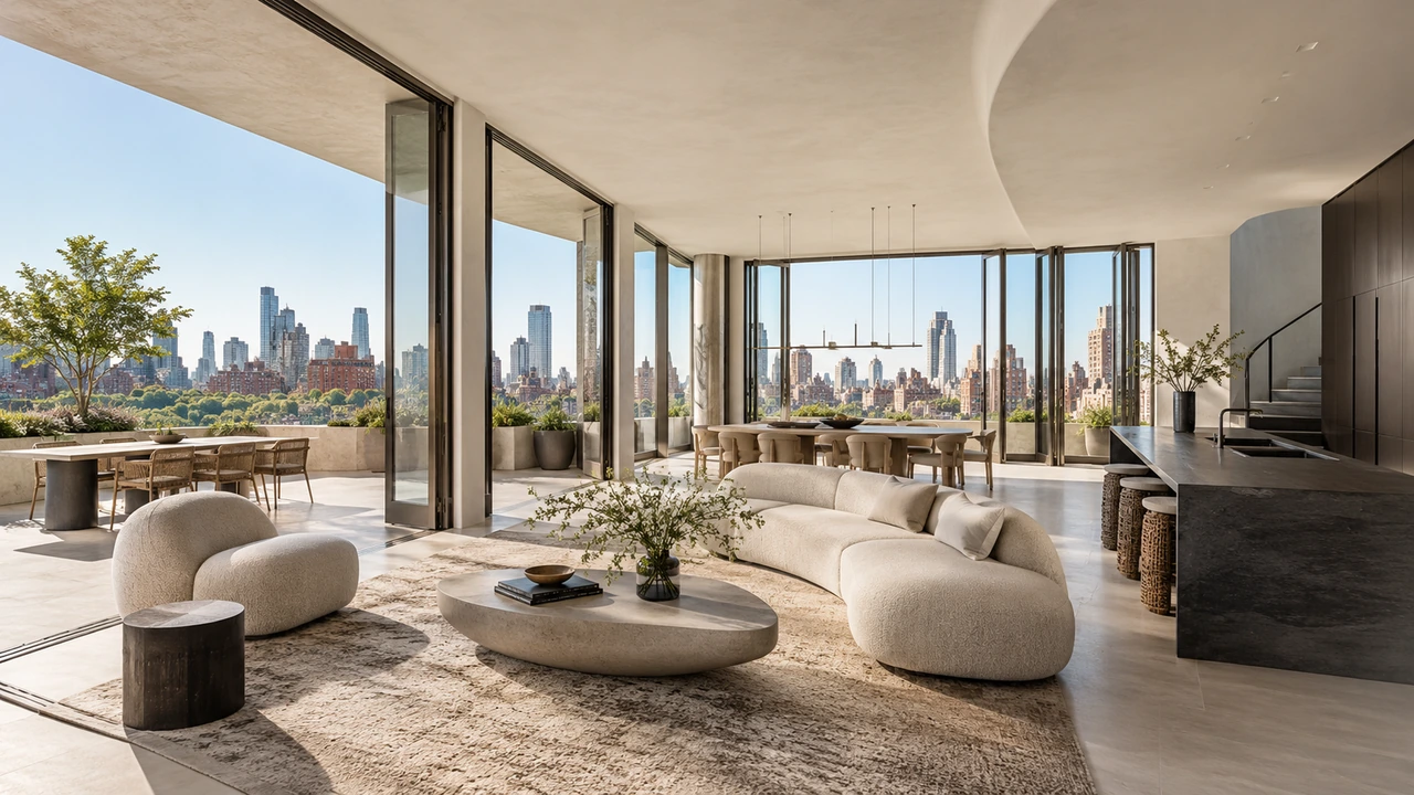 एआई से बना चित्र: West Chelsea से प्रेरित आधुनिक पेंटहाउस