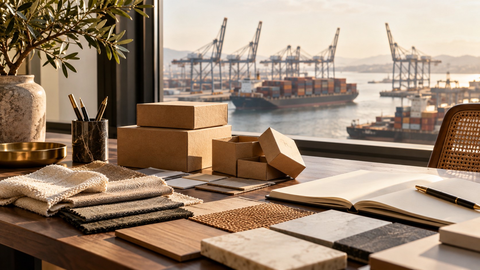A conceptual scene of international logistics and product sourcing. — AI-generated illustration