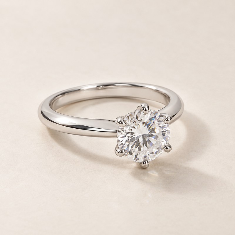 Tiffany & Co. — The Tiffany Setting Engagement Ring — Illustration générée par IA