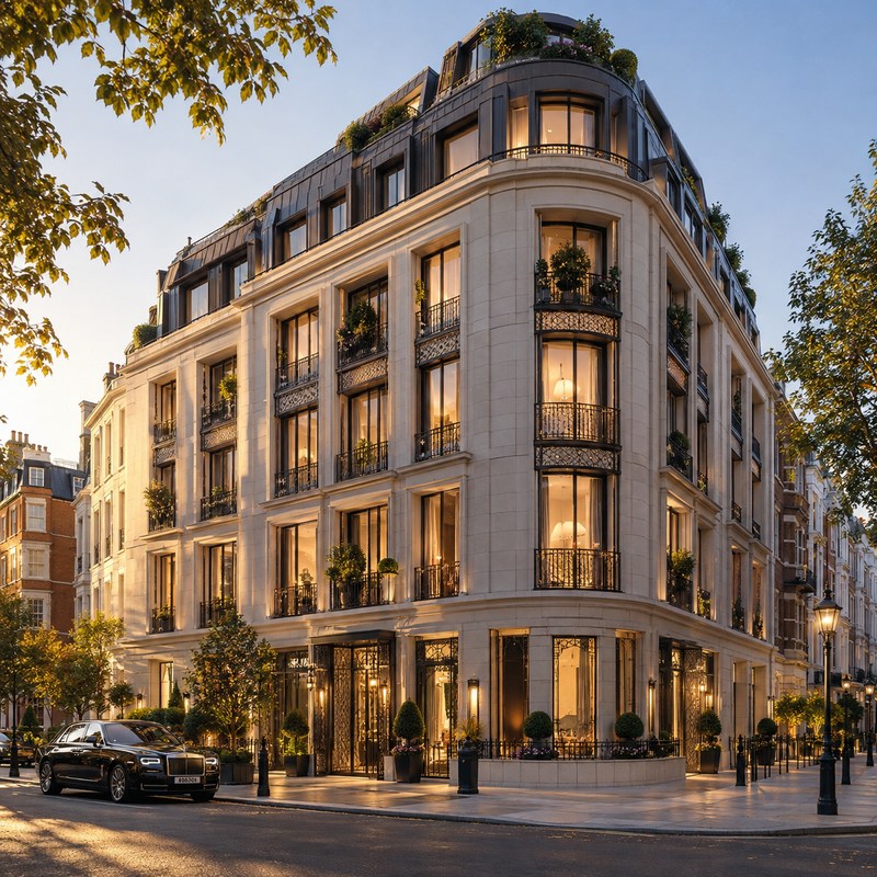 Mandarin Oriental — The Residences at Mandarin Oriental Mayfair, London — Illustration générée par IA
