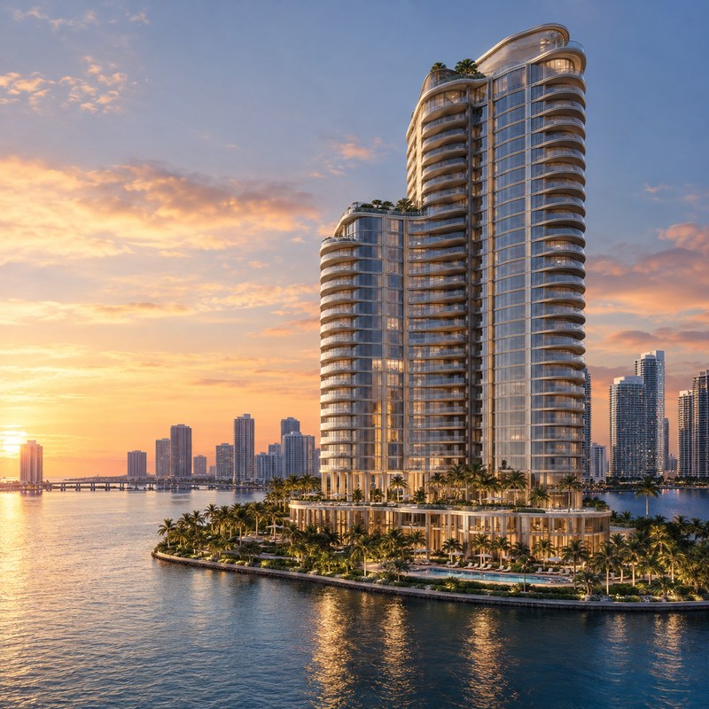 Mandarin Oriental — The Residences at Mandarin Oriental, Miami — Illustration générée par IA