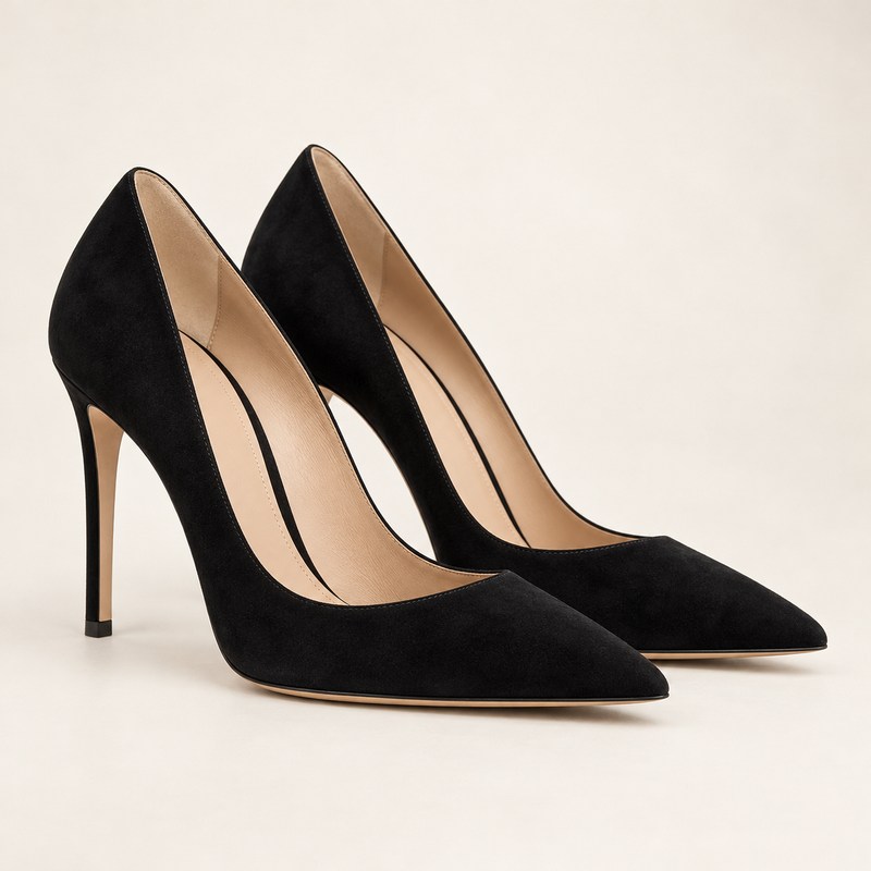 Gianvito 105 — black suede — AI-generated illustration